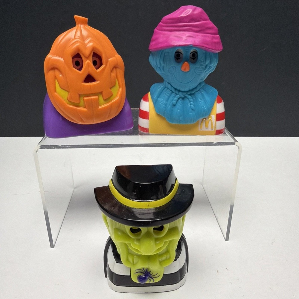 1998 McDonald's Halloween Happy Meal Candy Dispensers Lot Of 3